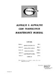 Genave Alpha 10-100 Com Transceiver Maintenance Manual (part# GNALPHA10-100-M)
