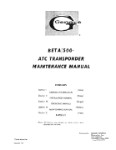 Genave Beta 500 ATC Transponder Maintenance Manual (part# GNBETA500-M-C)