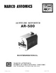 Narco AR-500 Altitude Reporter Maintenance Manual (part# 03725-0600)