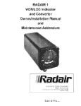 Radair 1 VOR-LOC Indicator Installation/Owners Manual, Maintenance Addendum (part# 023-0008-001)