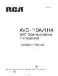 RCA - Primus - Honeywell - Sperry AVC-110A-111A VHF Comm Trans Instruction Manual (part# IB8029028)