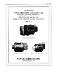 General Electric Company Tachometer Generator Instructions (part# GEI-13915A)