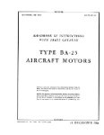 General Electric Company BA-25 Aircraft Motors Instructions With Parts Catalog (part# 03--5CC-19)