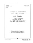 Holley Carburetor Company 419 Series Aircraft Carburetors Instructions With Parts Catalog (part# 03-10BC-1)