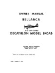 Bellanca 8KCAB Decathlon 1975-77 Owner's Manual (part# BE8KCB75-77-O)