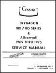 Cessna 180 & 185 Skywagon 1969-1975 Service Manual (part# D2000C3-13)