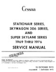 Cessna 206 Skywagon & SuperSkylane 1969-76 Maintenance Manual (part# D2007-13)