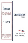 Cessna 210K Centurion1971 Owner's Manual (part# D856-13)