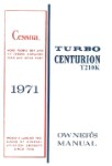 Cessna Turbo 210K Centurion 1971 Owner's Manual (part# D858-13)