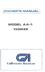 Grumman AA-1 Yankee Owner's Manual (part# GRAA-1 69-72-O-C)