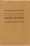 Auster Autocrat Operation, Maintenance and Rigging (part# TAY/PUB/2)