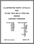 Continental IO, TSIO, LTSIO-360 Series 1985 Parts Catalog (part# X-30031A)