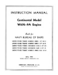 Continental W670-9A Engine Instruction (part# COW6709A-IN)