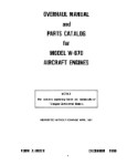 Continental W-670 Aircraft Engines Overhaul & Parts Catalog (part# X-30009)