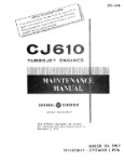 General Electric Company CJ610 Turbojet Engines Maintenance Manual (part# SEI-186)