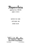 Hispano Engines Hispano-Suiza Engine 1918 Instruction Book (part# NO.-6H)