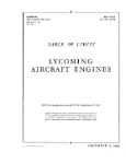 Lycoming Table Of Limits Aircraft Engine Table Of Limits (part# AN 02-15-1)