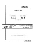 Lockheed T-33A USAF, Navy TV-2 1955 Parts Catalog (part# 1T-33A-4)